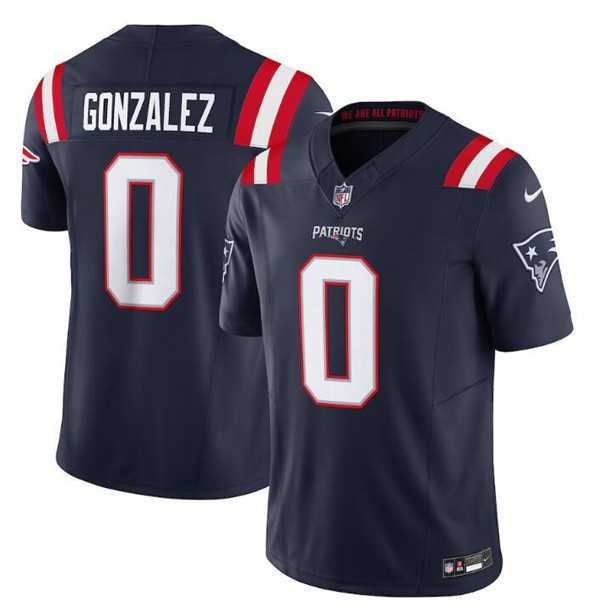 Men & Women & Youth New England Patriots #0 Christian Gonzalez Navy 2025 F.U.S.E. Vapor Limited Stitched Jersey